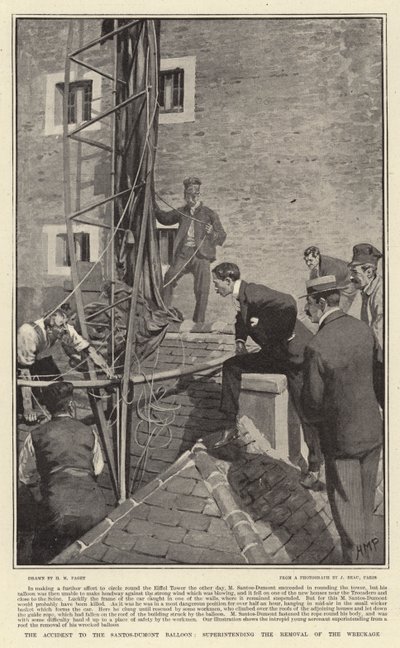 The Accident to the Santos-Dumont Balloon, Superintending the Removal of the Wreckage by Henry Marriott Paget